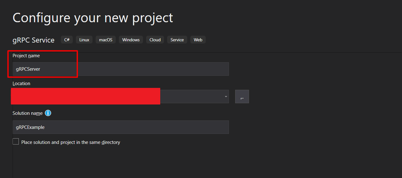Project and Solution name configuration